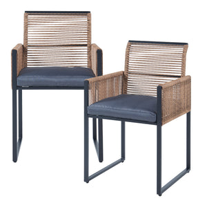 Gartenmöbelset Accadia 3-tlg. Schwarz/Braun [casa.pro]