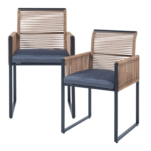 Gartenmöbelset Accadia 3-tlg. Schwarz/Braun [casa.pro]