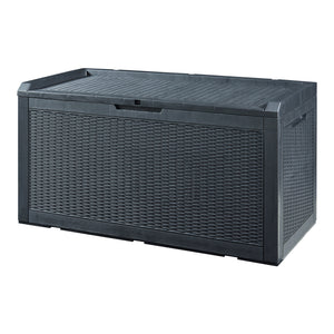 Aufbewahrungsbox Atella 122x54,5x65cm Schwarz, Rattanoptik [casa.pro]