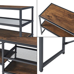 Fernsehtisch Västiarharg 120x30x46 cm Schwarz/Walnussoptik [en.casa]