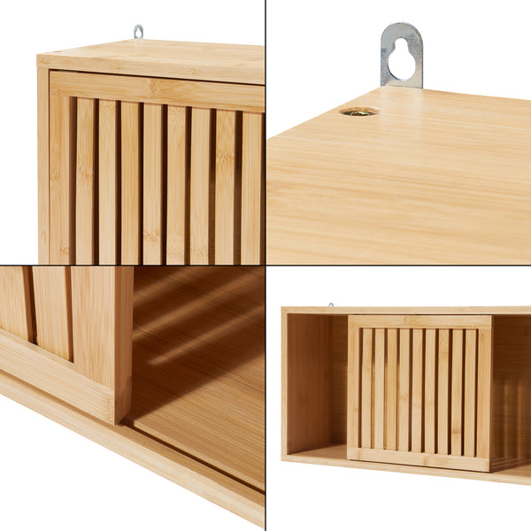 Wandregal Ypäjä 93x20x33 cm Bambus [en.casa]