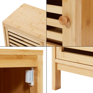 Beistellschrank mit 3 Türen Ypäjä 82x33x27 cm Bambus [en.casa]