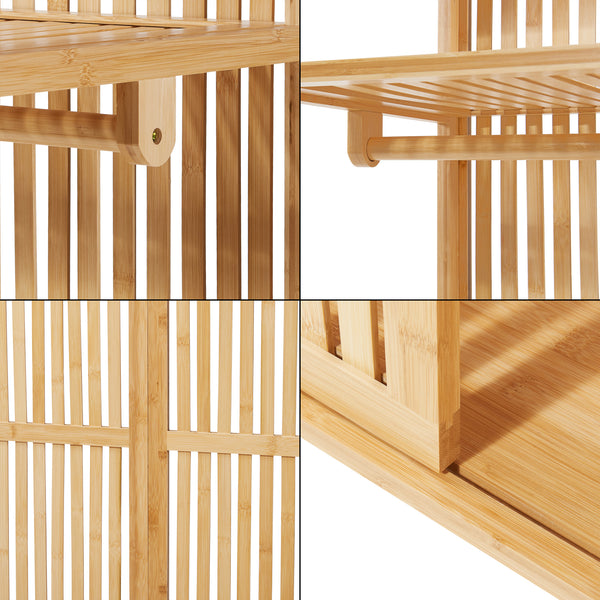 Garderobenständer Ypäjä 187x80x47 cm Bambus [en.casa]