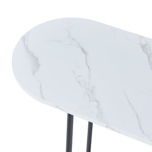 Konsolentisch Nordfron 120x40x75 cm Marmor, weiß [en.casa]