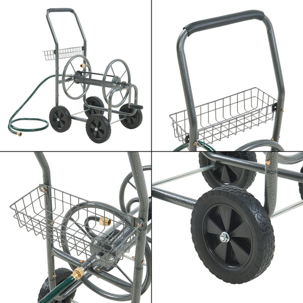 Schlauchwagen Gelibolu für 3/4 Zoll Schlauch max. 65 m Grau [pro.tec]