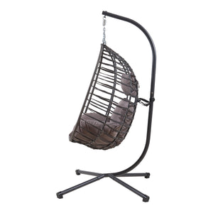 Hängesessel Kandsvas mit Gestell 198x110x95 cm Grau [en.casa]