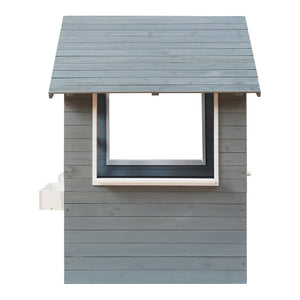 Kinderspielhaus Vesa 138x120x102 cm Tannenholz Grau [casa.pro]