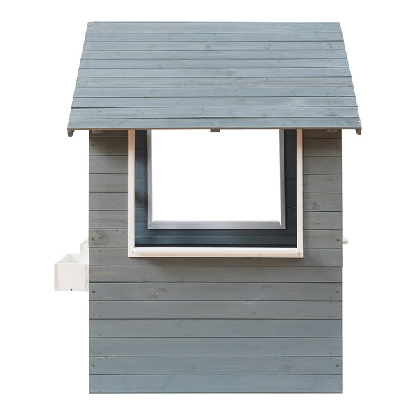 Kinderspielhaus Vesa 138x120x102 cm Tannenholz Grau [casa.pro]