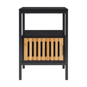 Nachttisch Luniehti 58x40x33 cm Schwarz/Natur [en.casa]