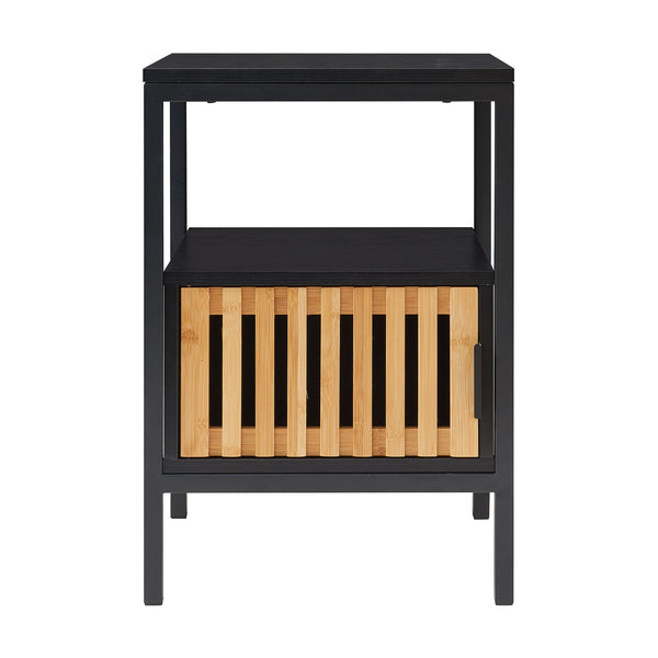 Nachttisch Luniehti 58x40x33 cm Schwarz/Natur [en.casa]