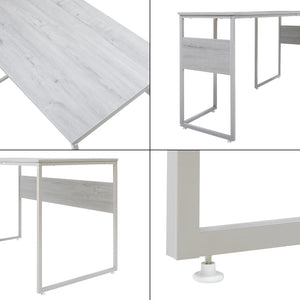 Schreibtisch Karlstang L-förmig 166x120x75 cm Hellgrau [en.casa]