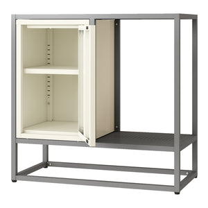 Sideboard Burlöv Stahl 70x72x35 cm Grau/Weiß [en.casa]