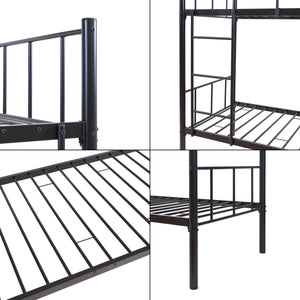 Metall-Etagenbett Berimma 90x200 cm Schwarz [en.casa]