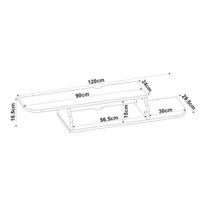 TV-Lowboard hängend Kershaby 120x30x19 cm Weiß [en.casa]
