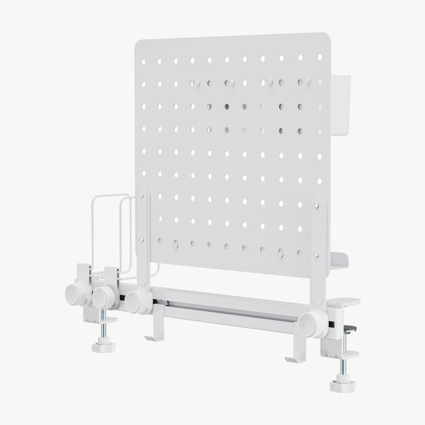 Schreibtisch-Organizer Sauda zum Anklemmen 50x50 cm Stahl Weiß [en.casa]