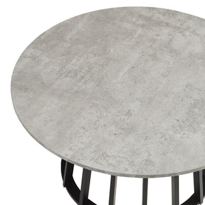 Couchtisch Buzzard Ø90x45 cm Schwarz/Betonoptik [en.casa]