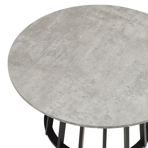 Couchtisch Buzzard Ø90x45 cm Schwarz/Betonoptik [en.casa]