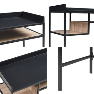 Schreibtisch Belana 100x43x82 cm Schwarz/Eicheoptik [en.casa]