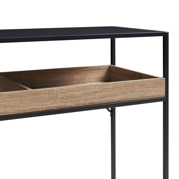 Konsolentisch Belana 110x40x80 cm Schwarz/Eicheoptik [en.casa]