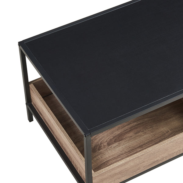 Couchtisch Belana 100x48x39 cm Schwarz/Eicheoptik [en.casa]