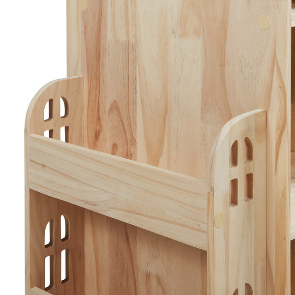 Drehbares Kinderregal Sanköre 122x64x43 cm Kiefernholz Natur [en.casa]