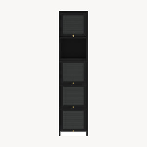 Vitrinenschrank Ostersund 174x40x35 cm Schwarz [en.casa]