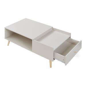 Couchtisch Hallevil mit Schublade 106x59x44 cm Hellgrau [en.casa]