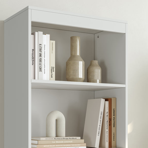 Bücherregal Les mit 3 Schubladen 180x60x35 cm Weiß [en.casa]
