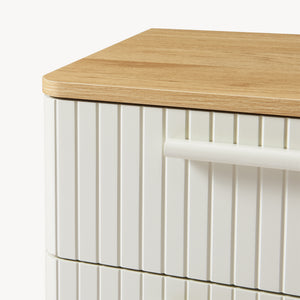 Nachttisch Ferrersp mit 2 Schubladen 50x40x40 cm Eicheoptik/Sandfarben [en.casa]
