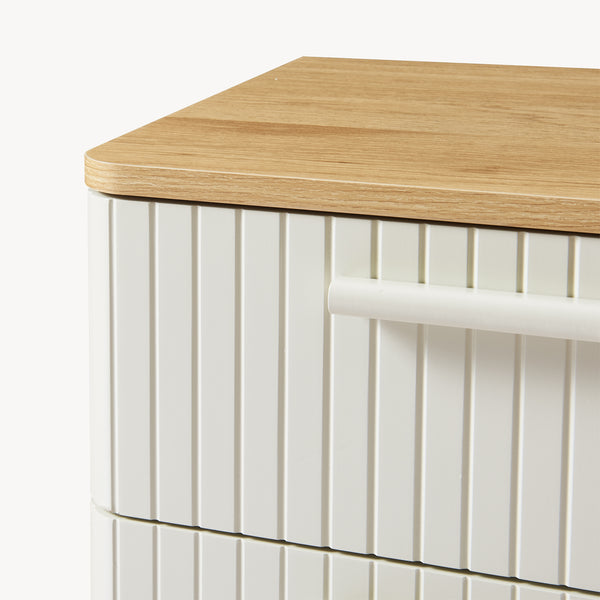 Nachttisch Ferrersp mit 2 Schubladen 50x40x40 cm Eicheoptik/Sandfarben [en.casa]