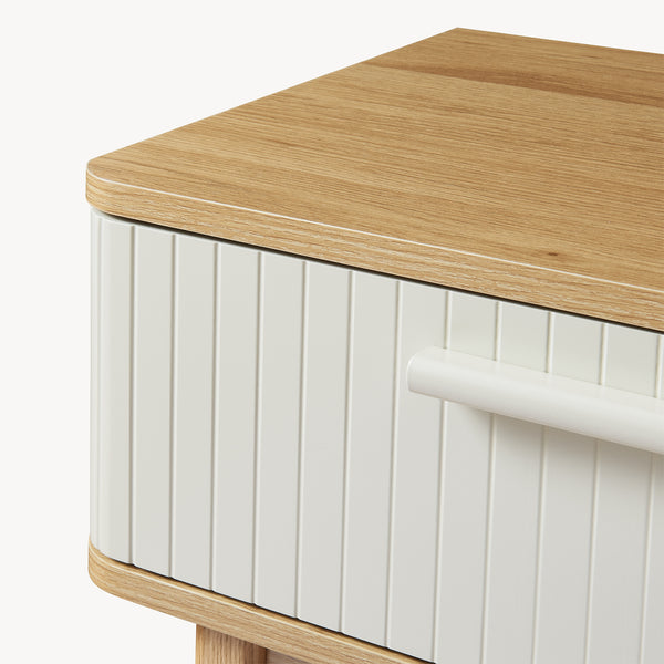 Konsolentisch Ferrersp mit 2 Schubladen 100x40x80 cm Eicheoptik/Sandfarben [en.casa]