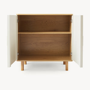 Sideboard Ferrersp mit 2 Türen 80x80x40 cm Eicheoptik/Sandfarben [en.casa]