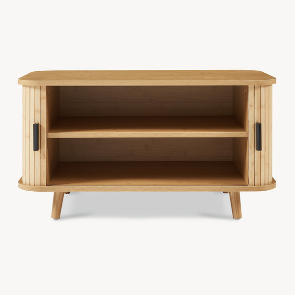 Schuhschrank mit Sitzkissen Tvedestrand 50x80x40 cm Bambus/Beige [en.casa]
