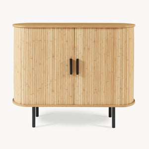 Beistellschrank Tvedestrand 100x40x80 cm Natur/Schwarz [en.casa]