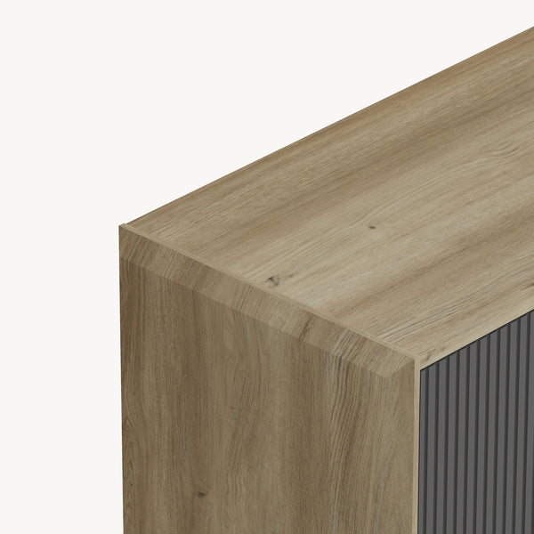 Fernsehschrank Trömi 150x40x43 cm Eicheoptik/Grau [en.casa]