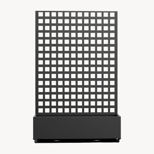 Trennwand Toma mit Blumenkasten Stahl 190x82x38 cm Schwarz [casa.pro]