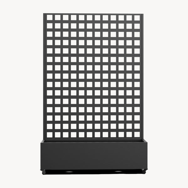 Trennwand Toma mit Blumenkasten Stahl 190x82x38 cm Schwarz [casa.pro]