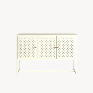 Sideboard Viitasaari 120x40x80 cm Stahl Cremeweiß [en.casa]