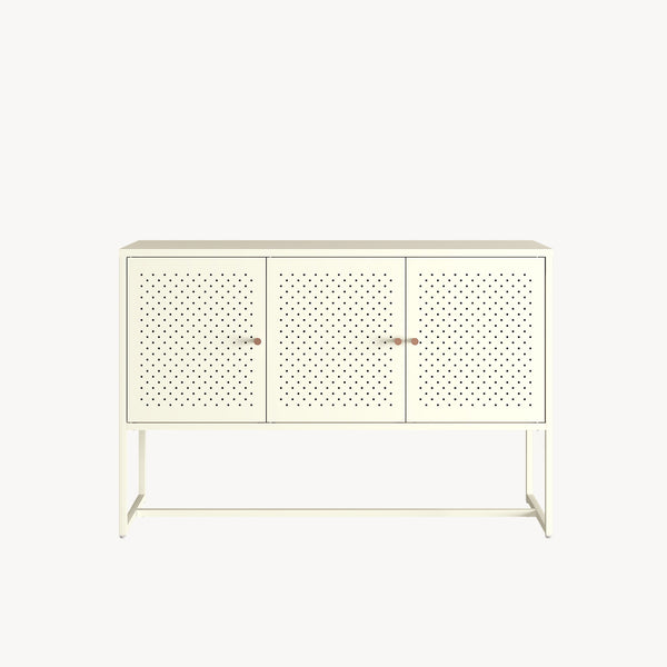Sideboard Viitasaari 120x40x80 cm Stahl Cremeweiß [en.casa]