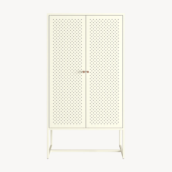 Highboard Viitasaari 150x80x40 cm Stahl Cremeweiß [en.casa]