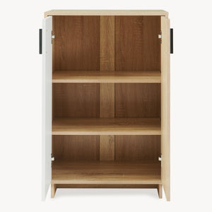 Beistellschrank Kenta 90x60x35 cm Sonoma-Eicheoptik/Weiß [en.casa]
