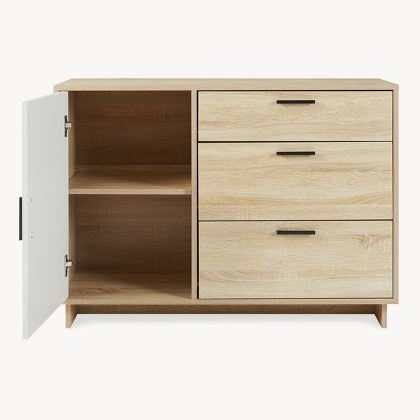 Sideboard Kenta 100x35x72 cm Sonoma-Eicheoptik/Weiß [en.casa]