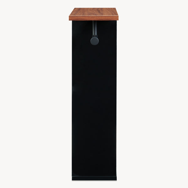Toilettenpapierhalter Trond 60x40x16 cm Schwarz/Walnussoptik [en.casa]