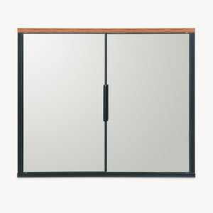 Spiegelschrank Trond 50x60x15 cm Schwarz/Walnussoptik [en.casa]