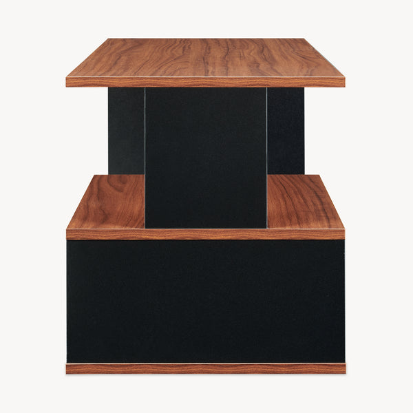Couchtisch Trond 80x40x42 cm Schwarz/Walnuss [en.casa]