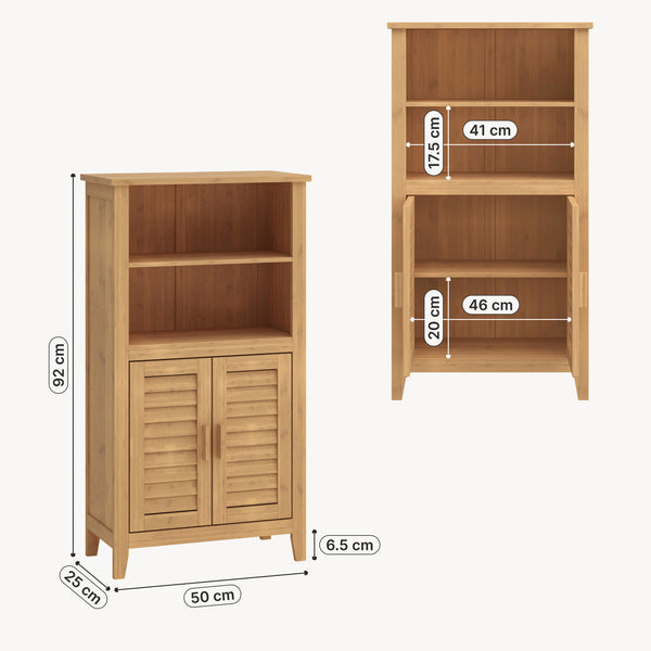 Beistellschrank Rirg 92x50x25 cm Bambus Natur [en.casa]