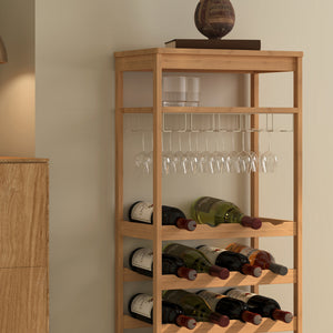 Weinregal Fillby 100x47x29 cm Bambus Natur [en.casa]