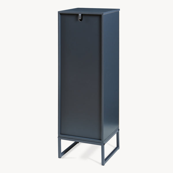 Badezimmerschrank Svanes 90x30x30 cm Dunkelgrau/Natur [en.casa]