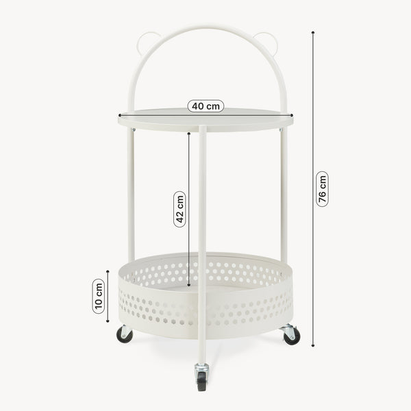 Servierwagen Jässaatka Stahl 76x40 cm Grau [en.casa]