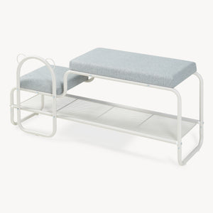 Schuhbank mit Kinderhocker Jässaatka Stahl 100x32x46 cm Grau [en.casa]
